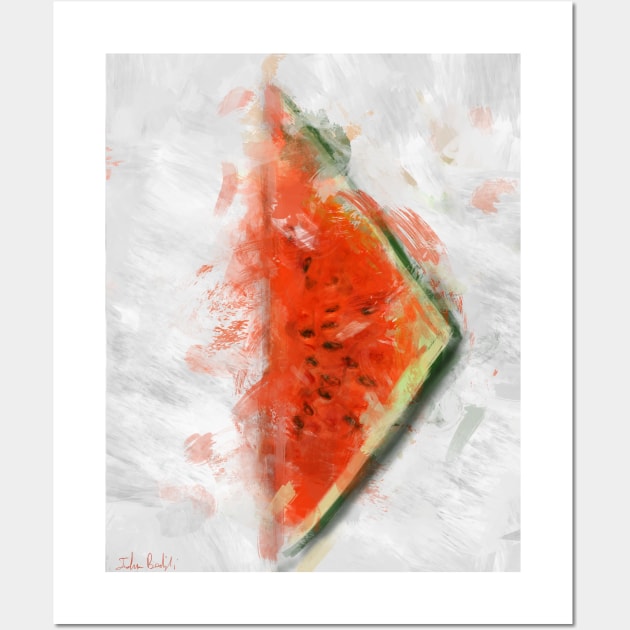 Triangle Watermelon Painted in a Contemporary Style Wall Art by ibadishi